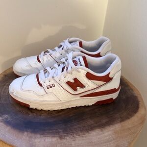 New Balance 550 White and Red Sneakers